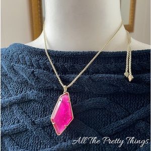 Kendra Scott iridescent faceted slider necklace